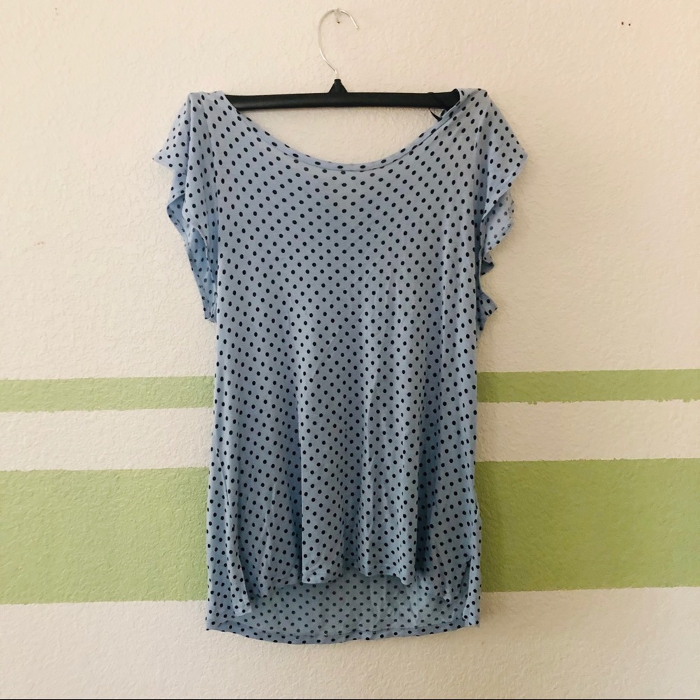 Blue polka dot shirt